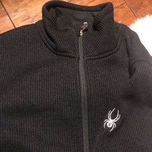 SPYDER Black Zip Up Sweater Jacket